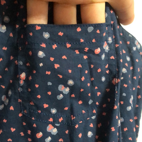 Vintage Levi’s 100% Cotton Button Front Mini Tank Dress in Navy and Pink Petal - Picture 3 of 13